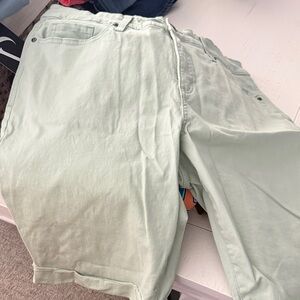 Light Green Casual shorts